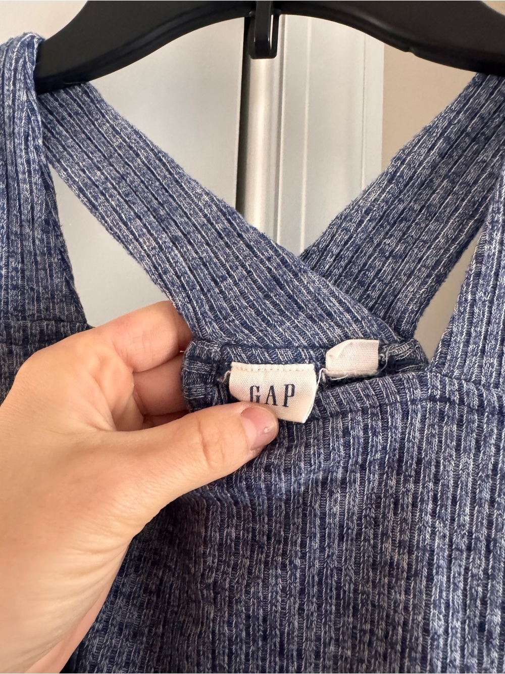 GAP Heathered Navy Ribbed Crossback Tank - Picture 2 of 3